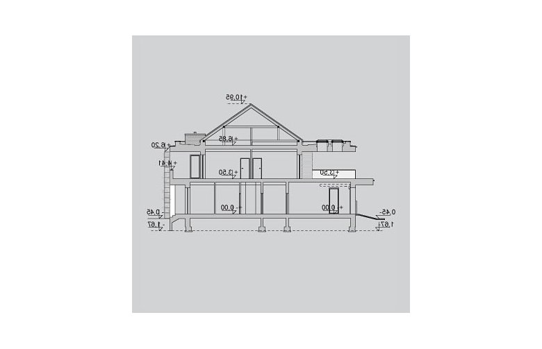 Projekt domu z poddaszem LK&991 - przekrój 1