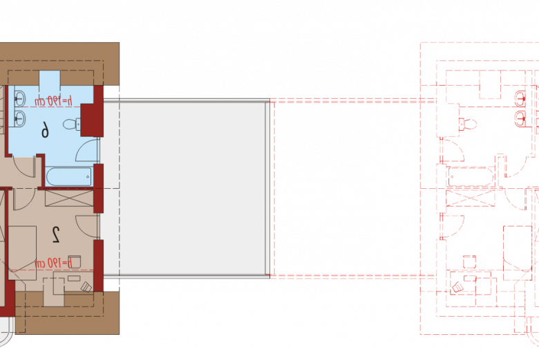 Projekt domu bliźniaczego Kajka G2 (bliźniak) - poddasze