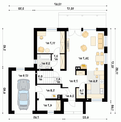 Rzut projektu Orion - wersja lustrzana