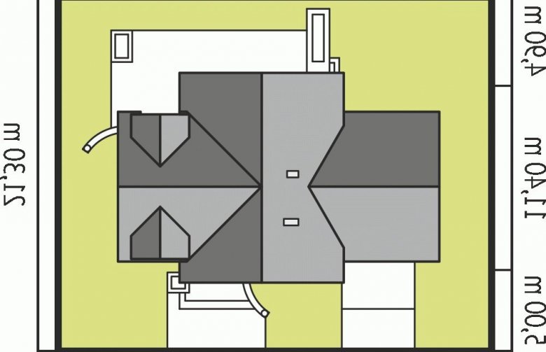 Projekt domu piętrowego Helka G2 - Usytuowanie - wersja lustrzana