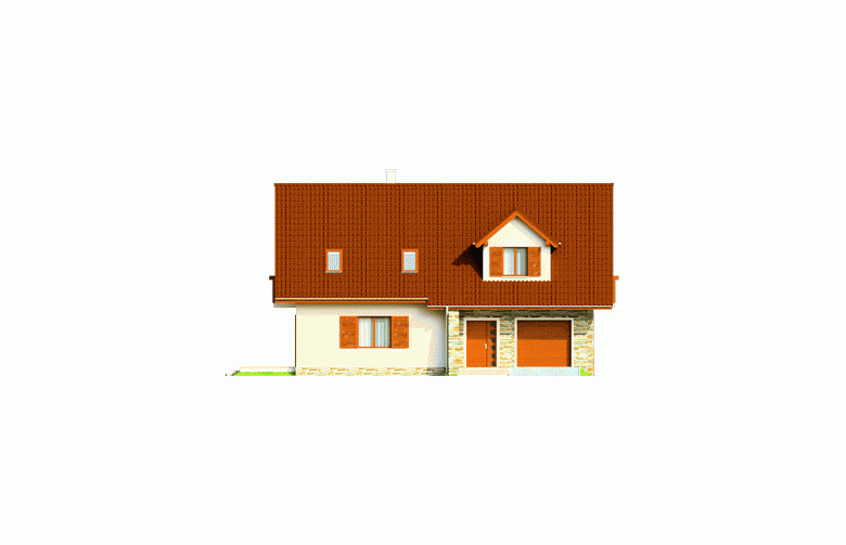 Projekt domu z poddaszem Anulka II G1 - elewacja 1