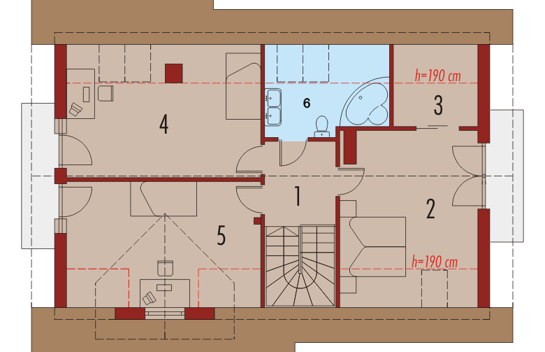 Projekt domu z poddaszem Anulka II G1 - poddasze