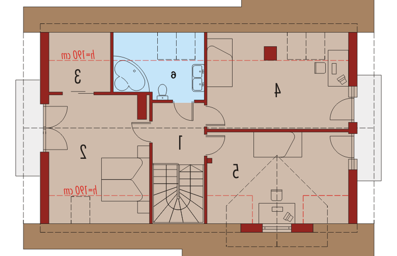 Projekt domu z poddaszem Anulka II G1 - poddasze
