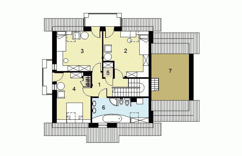 Projekt domu wolnostojącego HG-I18B - rzut poddasza