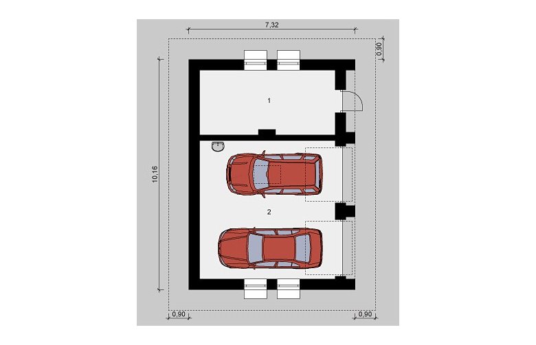 Projekt domu energooszczędnego G10 - parter