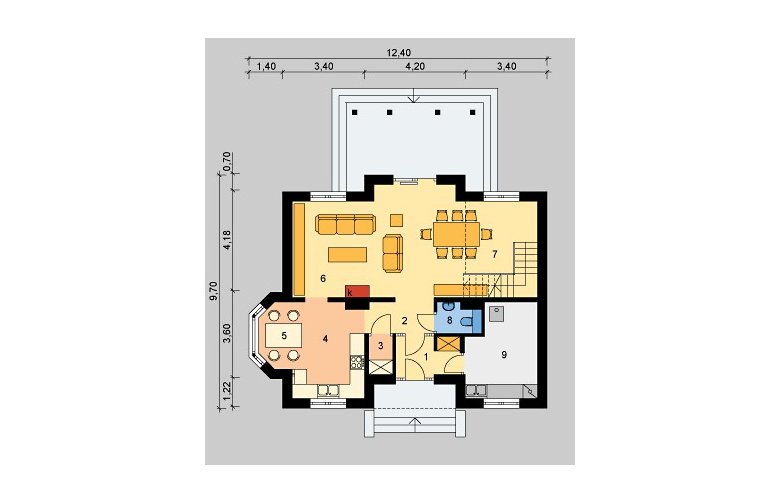 Projekt domu parterowego LK&693 - parter