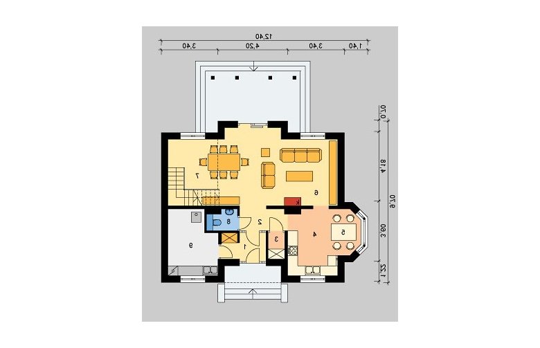 Projekt domu parterowego LK&693 - parter