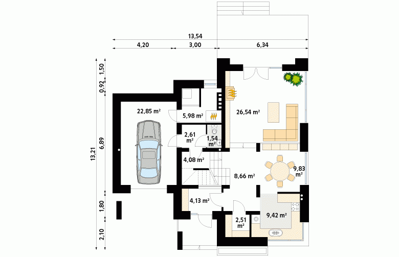 Projekt domu tradycyjnego Jaspis 4 - 