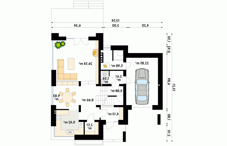 Projekt domu tradycyjnego Jaspis 4 - 