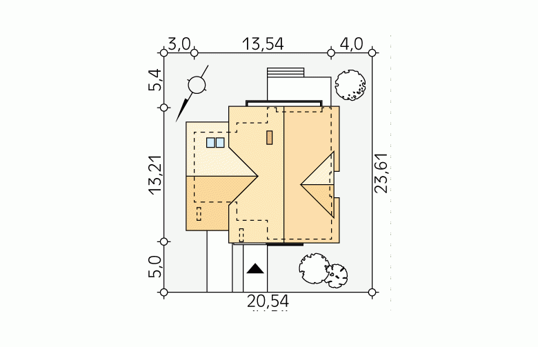 Projekt domu tradycyjnego Jaspis 4 - Usytuowanie