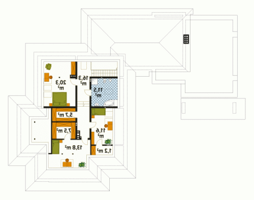 Rzut projektu Nefryt - wersja lustrzana