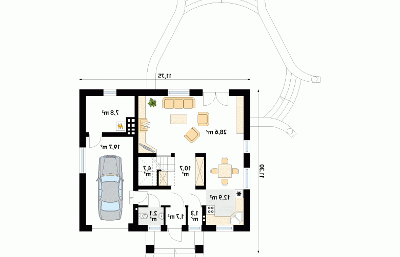 Projekt domu tradycyjnego Chaber 2 - 