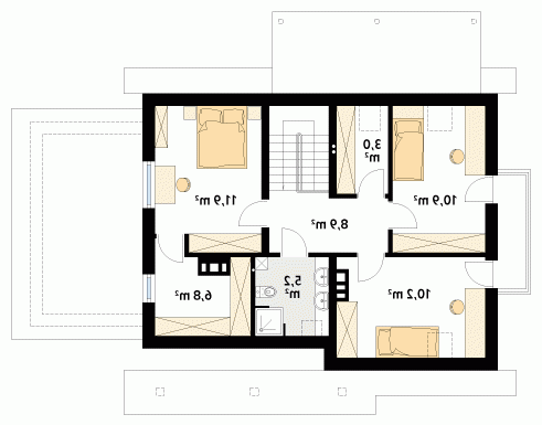 Rzut projektu Aloes 2 - wersja lustrzana