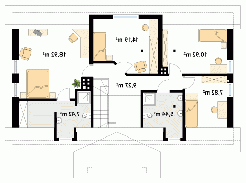 Rzut projektu Świt - wersja lustrzana