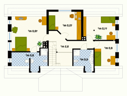 Rzut projektu Świt 2 - wersja lustrzana