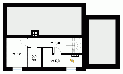 Rzut projektu Azalia 4 - wersja lustrzana