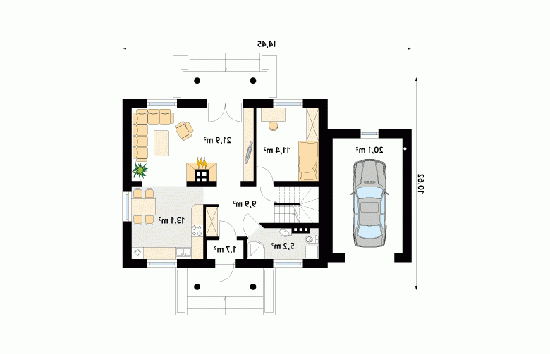 Projekt domu tradycyjnego Azalia 4 - 