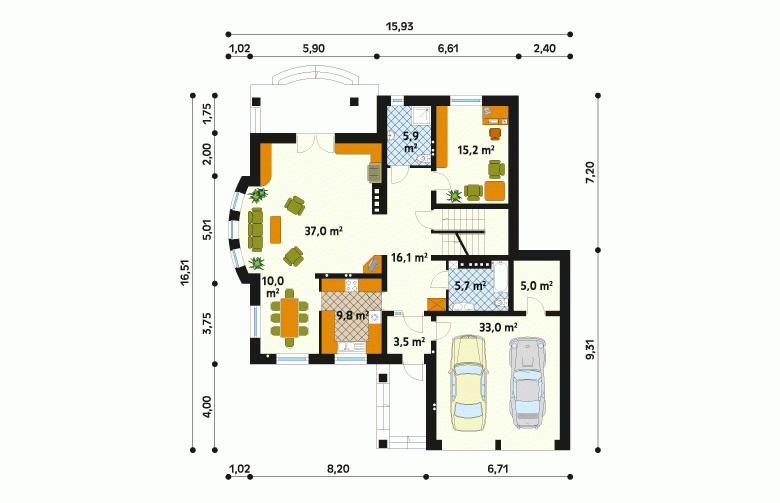 Projekt domu wolnostojącego Ocean 2 - 