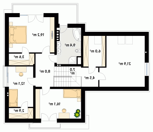 Rzut projektu Jaspis 2 - wersja lustrzana