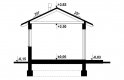 Projekt budynku gospodarczego G1  - przekrój 1
