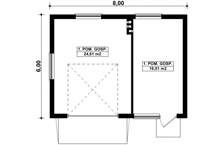 Projekt domu energooszczędnego G6 - Budynek gospodarczy - 