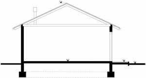 Przekrój projektu G7 - Budynek gospodarczy w wersji lustrzanej