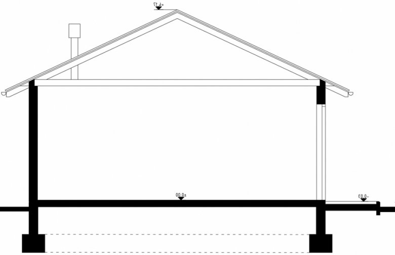 Projekt domu energooszczędnego G7 - Budynek gospodarczy - przekrój 1