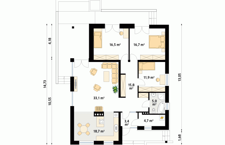 Projekt domu tradycyjnego As - 