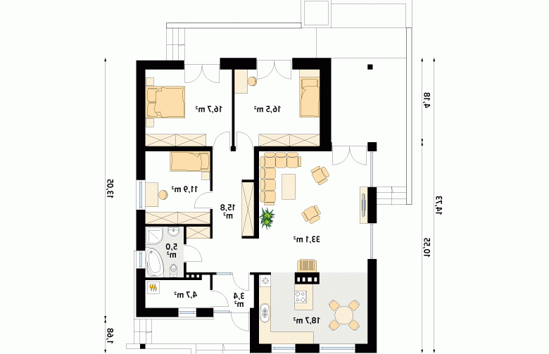 Projekt domu tradycyjnego As - 