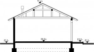 Przekrój projektu G9 - Budynek gospodarczy w wersji lustrzanej