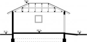 Przekrój projektu G10 - Budynek garażowy w wersji lustrzanej