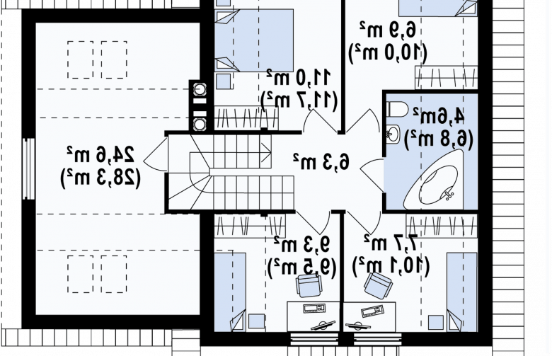 Projekt domu jednorodzinnego Z43 - rzut poddasza