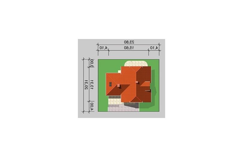 Projekt domu jednorodzinnego LK&495 - Usytuowanie - wersja lustrzana