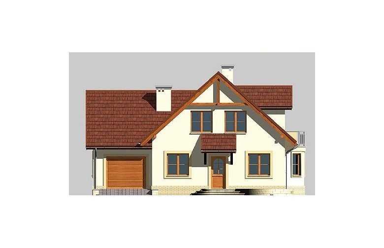 Projekt domu jednorodzinnego LK&498 - elewacja 1