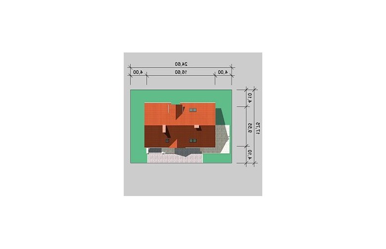 Projekt domu jednorodzinnego LK&504 - Usytuowanie - wersja lustrzana