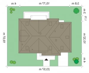 Usytuowanie budynku Gabryś (410) w wersji lustrzanej