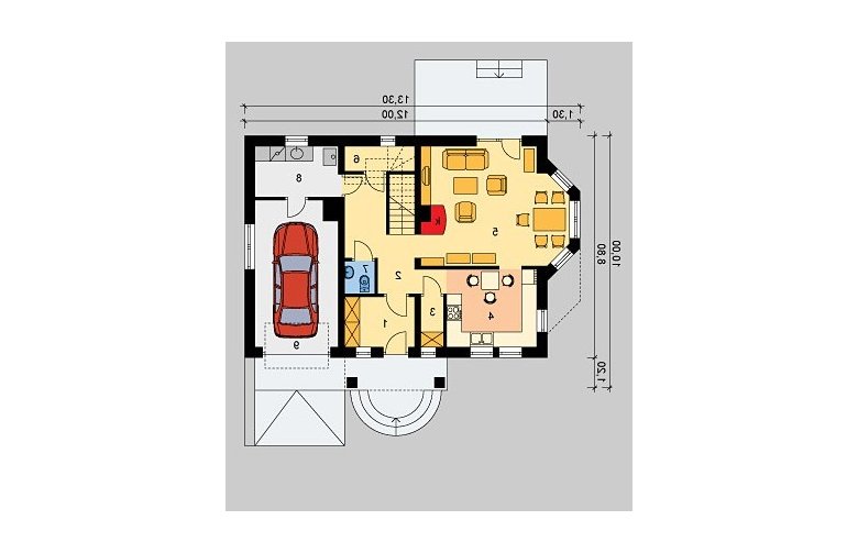 Projekt domu jednorodzinnego LK&511 - parter