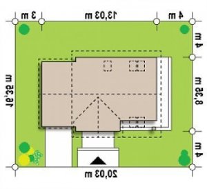 Usytuowanie budynku Z33 w wersji lustrzanej