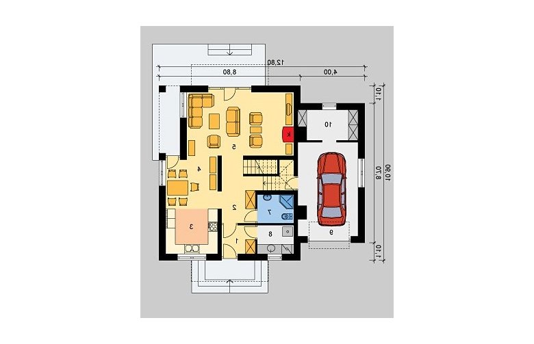 Projekt domu jednorodzinnego LK&512 - parter