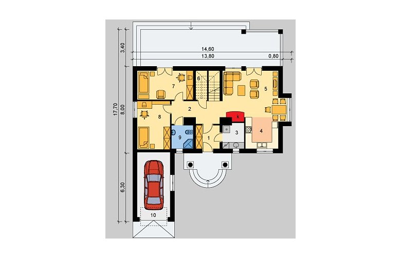 Projekt domu piętrowego LK&513 - parter