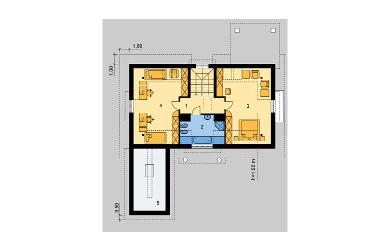 Projekt domu piętrowego LK&513 - poddasze