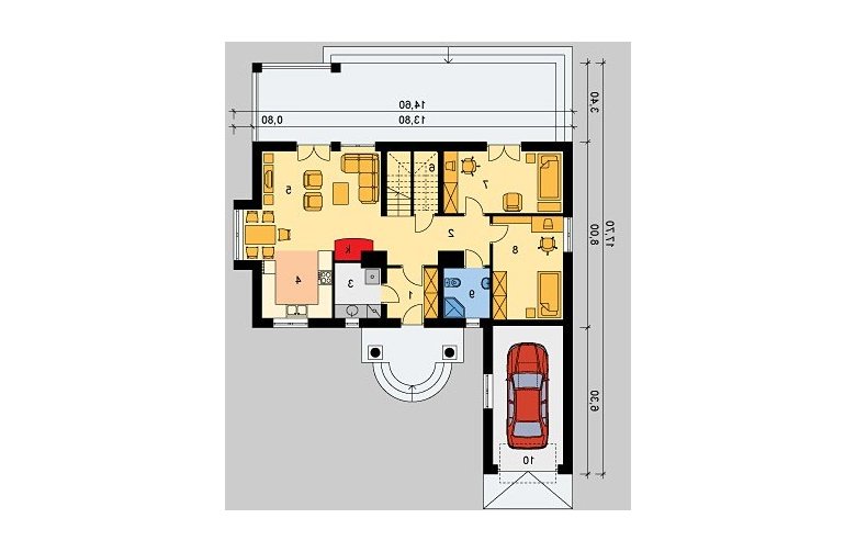 Projekt domu piętrowego LK&513 - parter