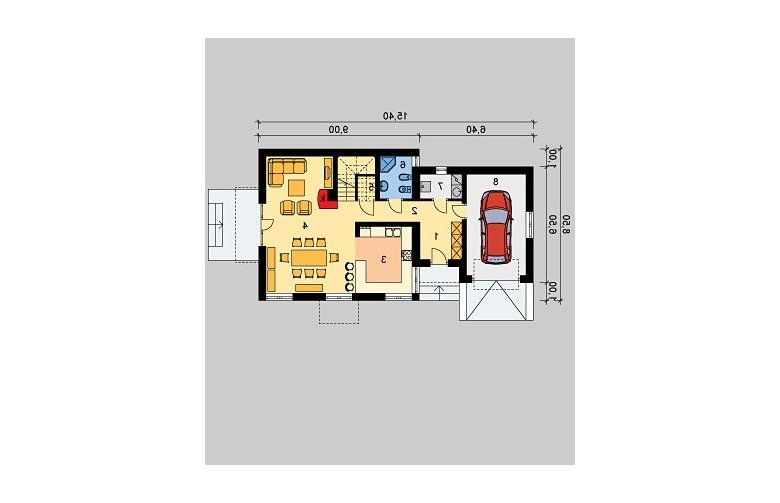 Projekt domu jednorodzinnego LK&515 - parter