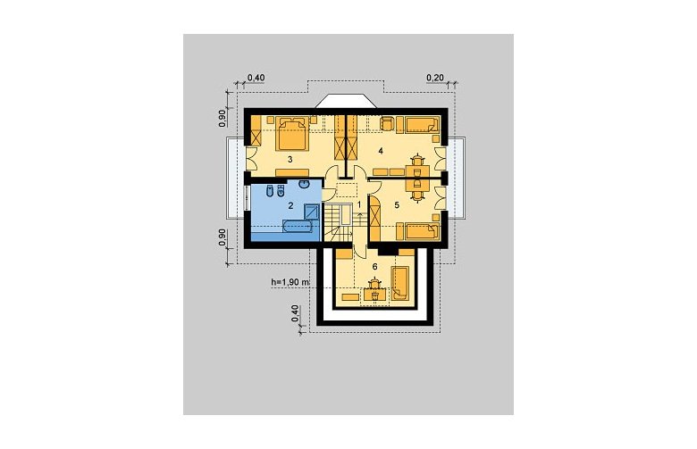 Projekt domu jednorodzinnego LK&517 - poddasze