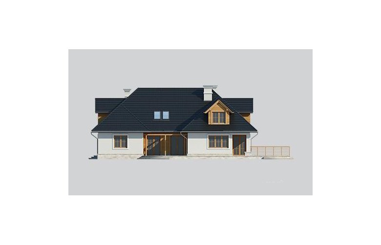 Projekt domu piętrowego LK&520 - elewacja 4