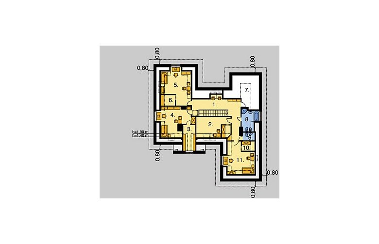 Projekt domu piętrowego LK&520 - poddasze