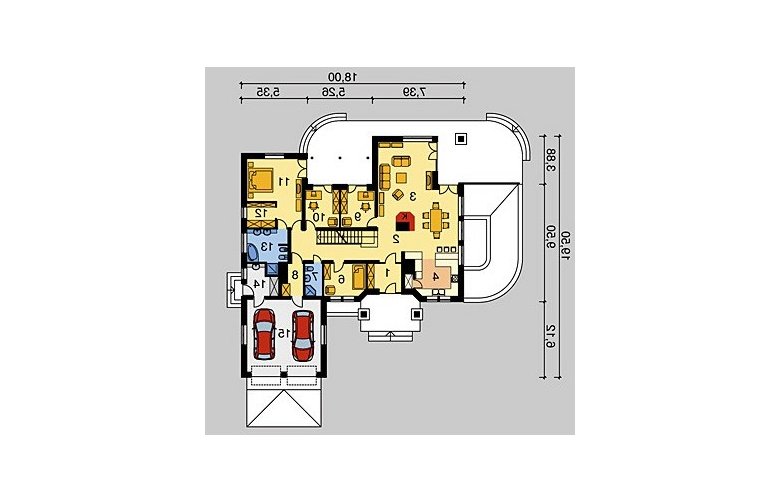 Projekt domu piętrowego LK&520 - parter