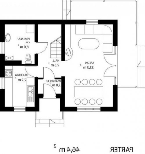 RZUT PARTERU HG-E1 - wersja lustrzana