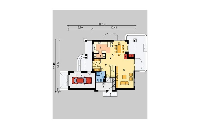 Projekt domu jednorodzinnego LK&526 - parter