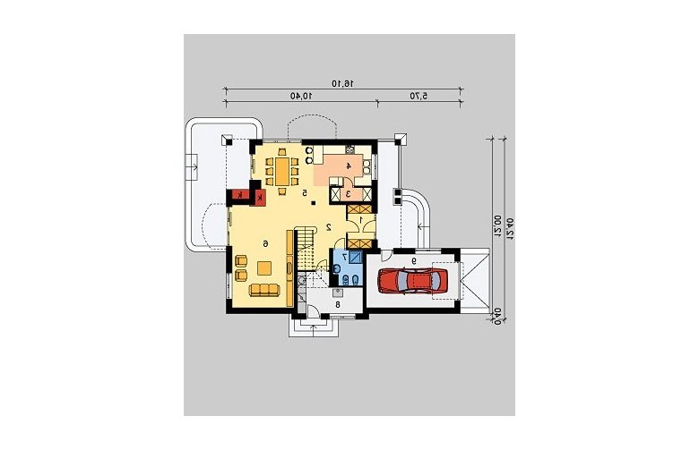 Projekt domu jednorodzinnego LK&526 - parter